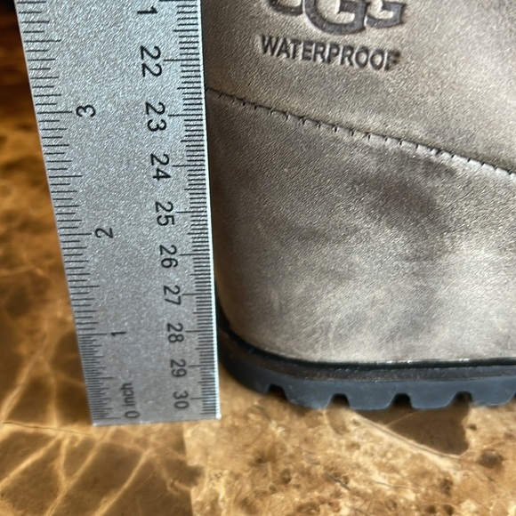 New! UGG Valory Waterproof Faux Fur Leather Wedge Boots Size 8.5 - Picture 10 of 10